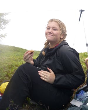 Enjoying a Snack during Alaska Backpacking