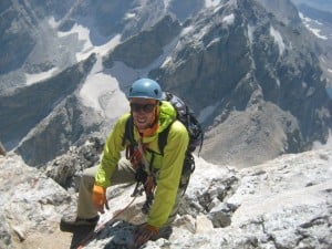 Rogers climbs the Grand Teton.