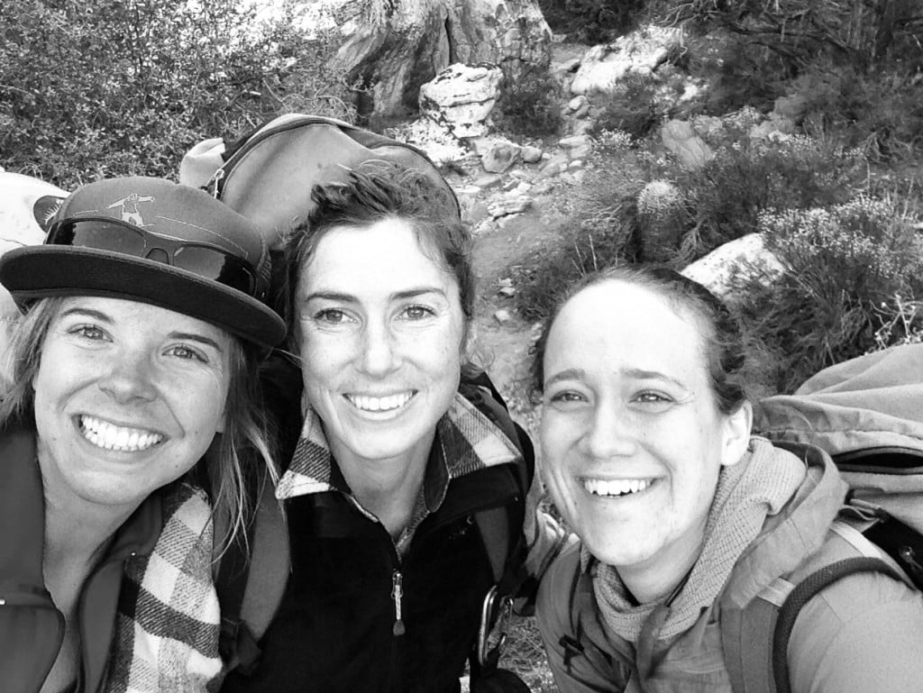 Kathryn, Roberta, and Elsie back on the ground after a successful summit of ‘Geronimo’ in Red Rocks. Roberta Kathryn, Roberta  Schoultz photo