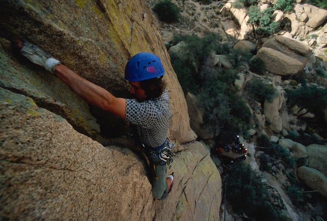 Deborah Sussex rock climbing