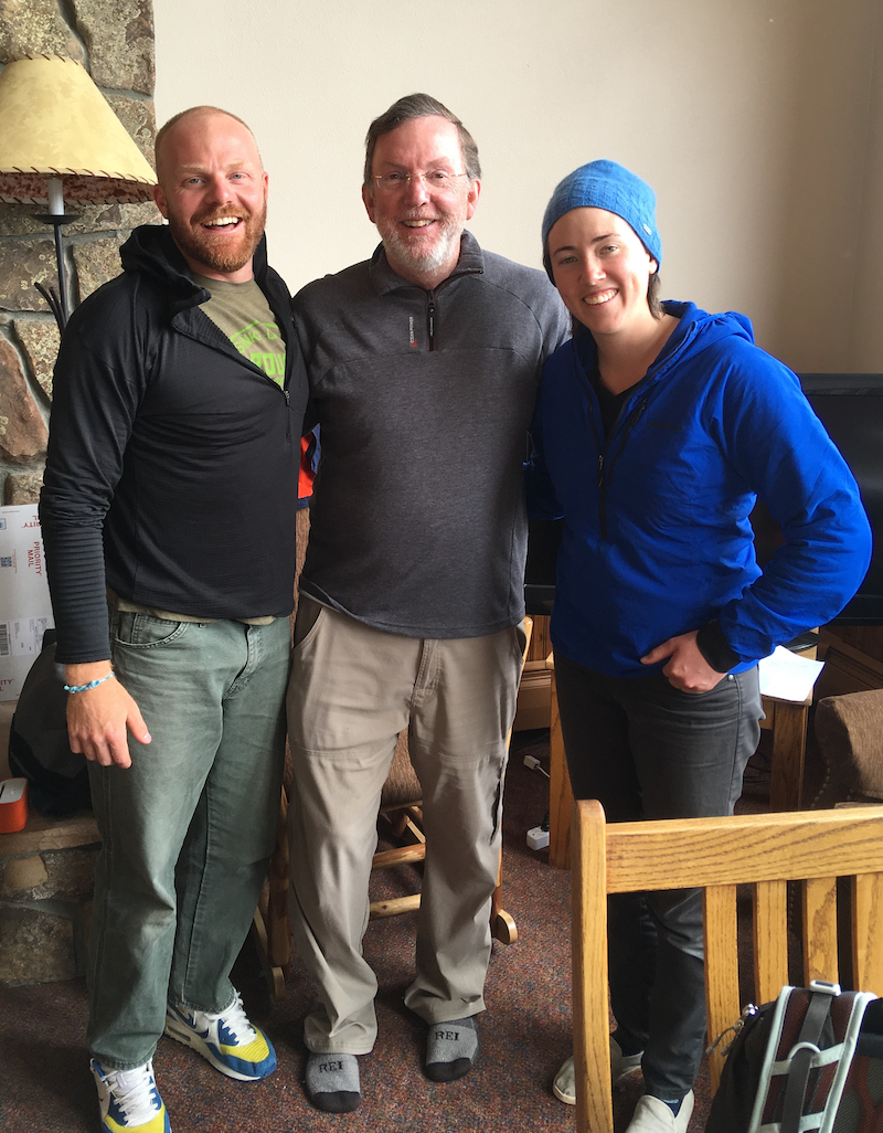 Eric with NOLS instructors Jake Wallace and Brenna Meagher.