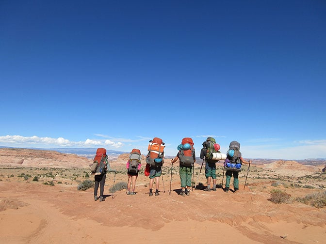 Students at the ISGT Overlook in the Utah backcountry