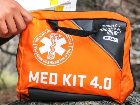 Orange first aid kit