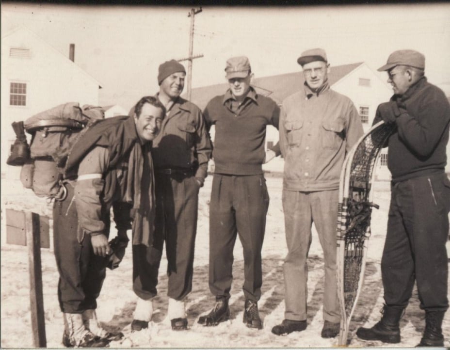 black and white photo of the 10th Mountain Division, including Paul Petzoldt