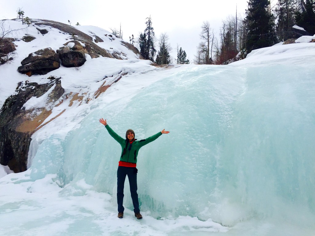 Ice waterfall in Sinks Canyon