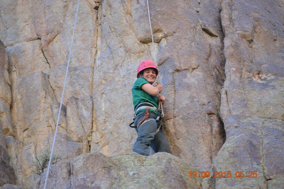 Bailey Barnes rock climbing