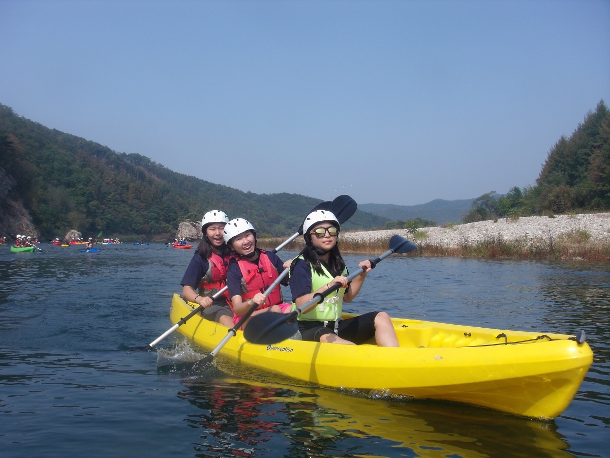 Exploring by river kayak