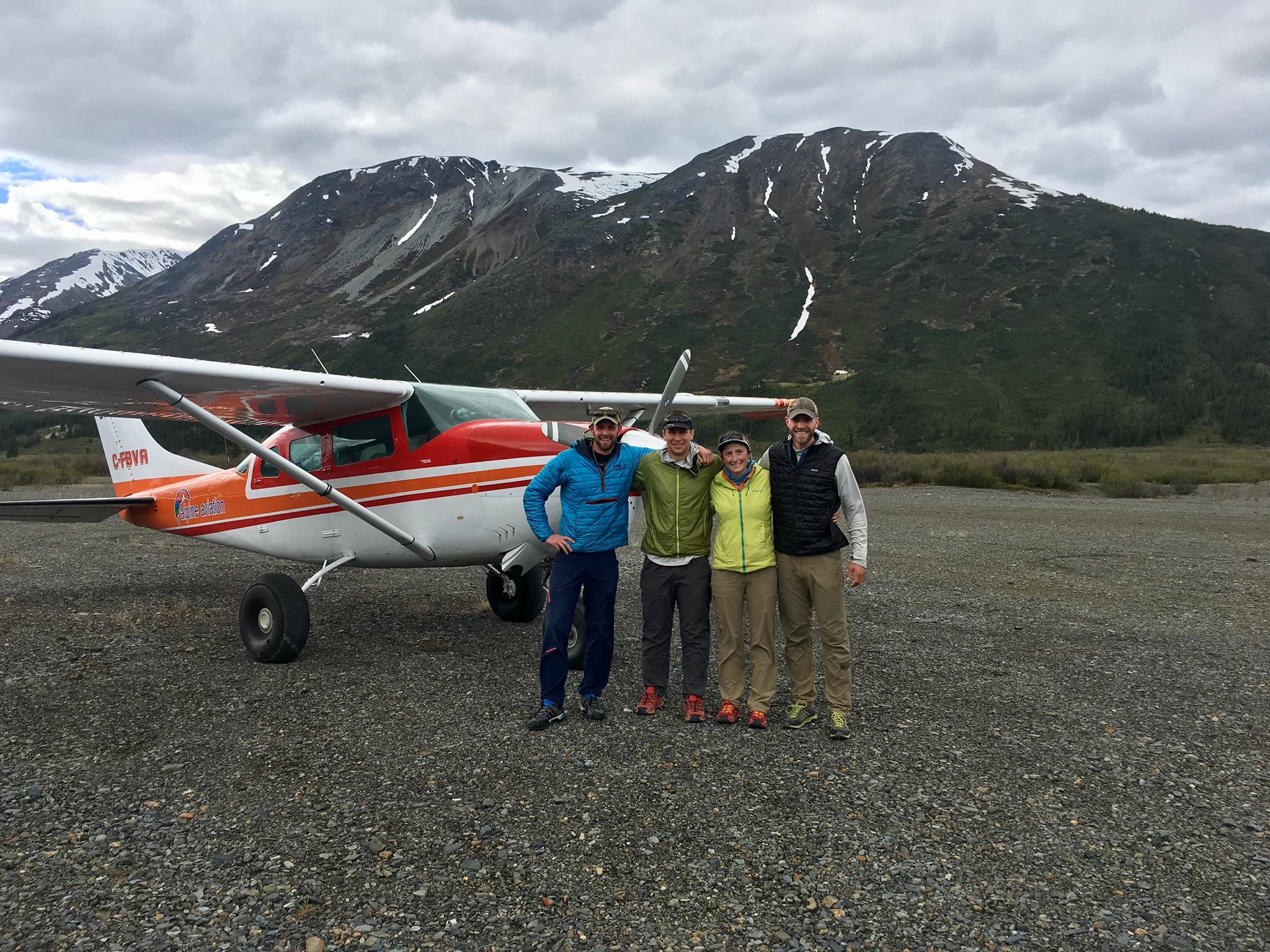 The team at Macmillan Pass airstrip