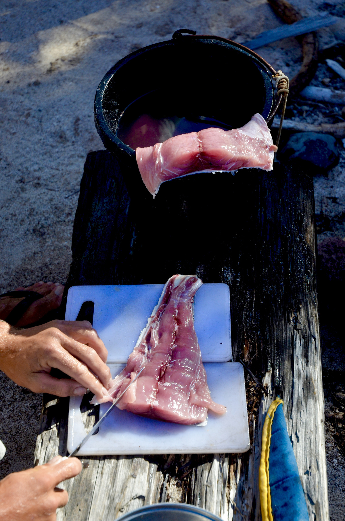 Preparing fresh fish