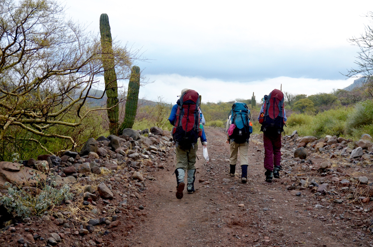 NOLS students backpack in Baja