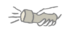 sketch of a hand holding a flashlight