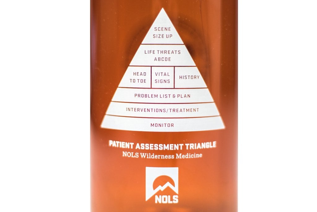 Patient Assessment triangle on a water bottle