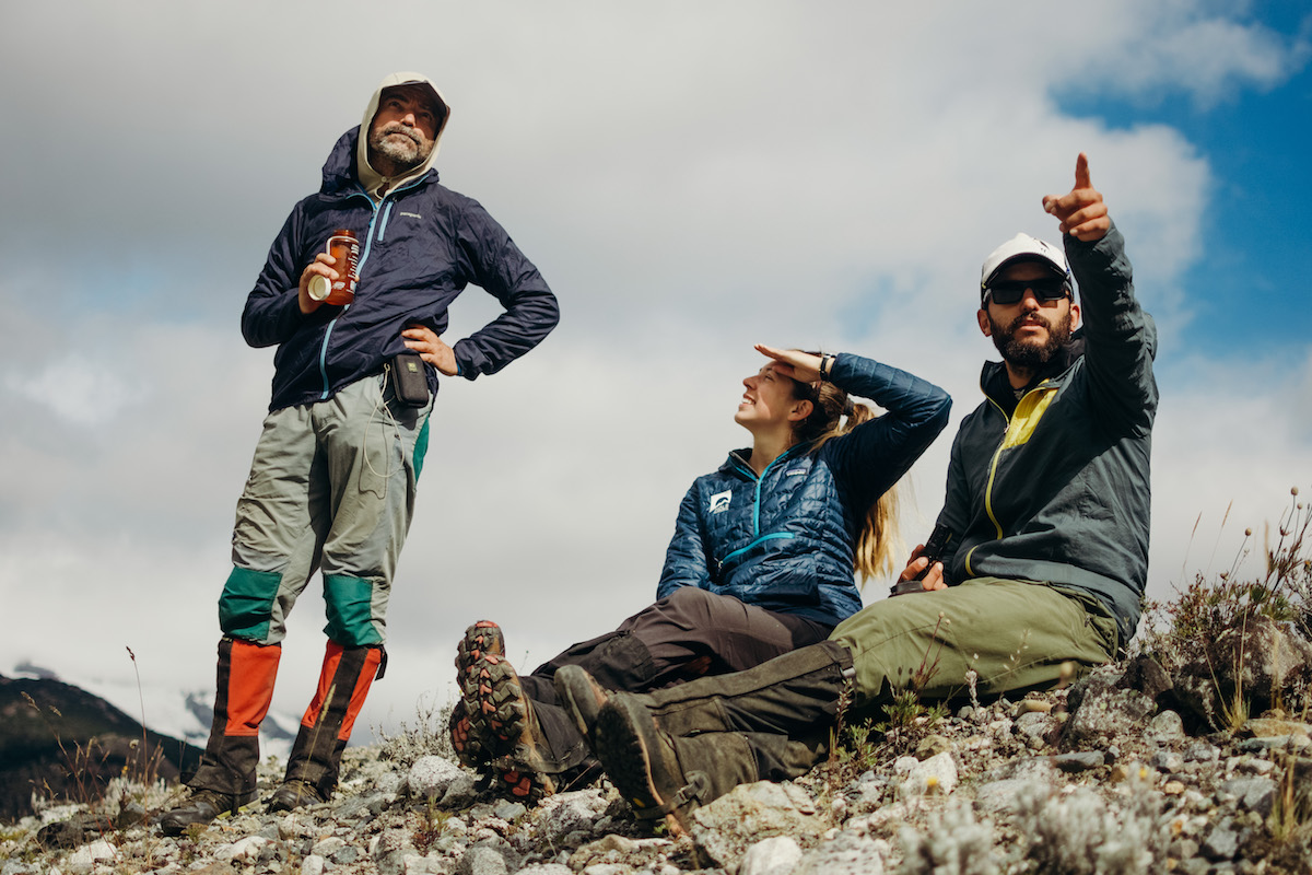 NOLS instructors and student stop for a rest