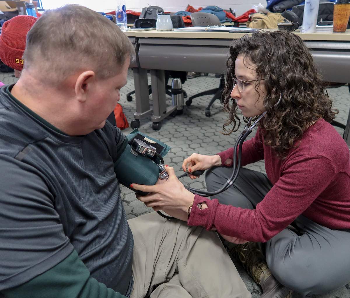 WFR students practice taking blood pressure