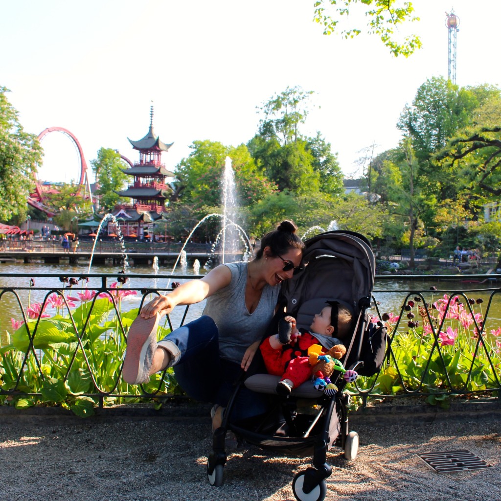 Erica and her daughter smile at each other while traveling in Denmark