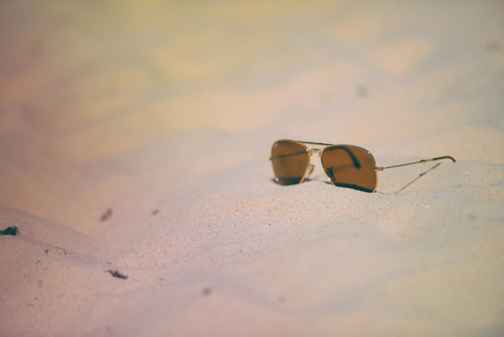 Sunglasses on sand