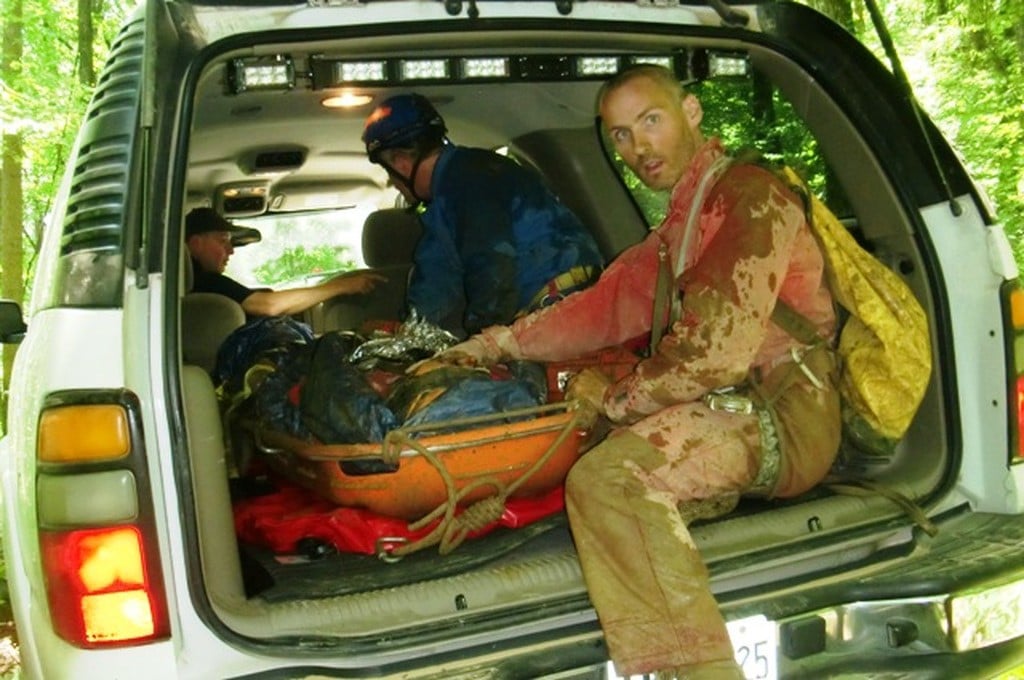 Rescuer with patient