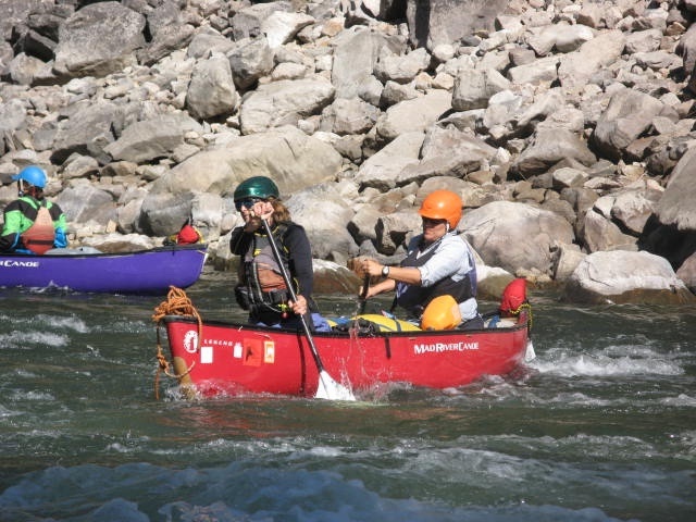 Paddling the rapids