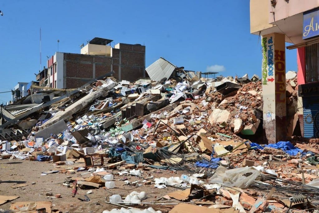 Buildings destroyed in the Earthquake