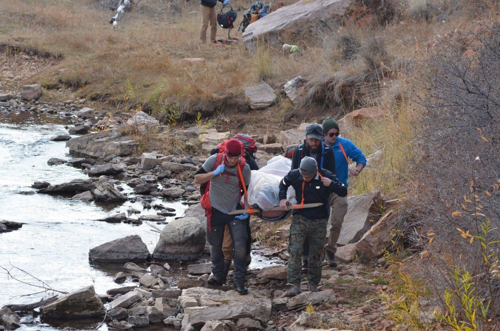 Litter carry during a scenario