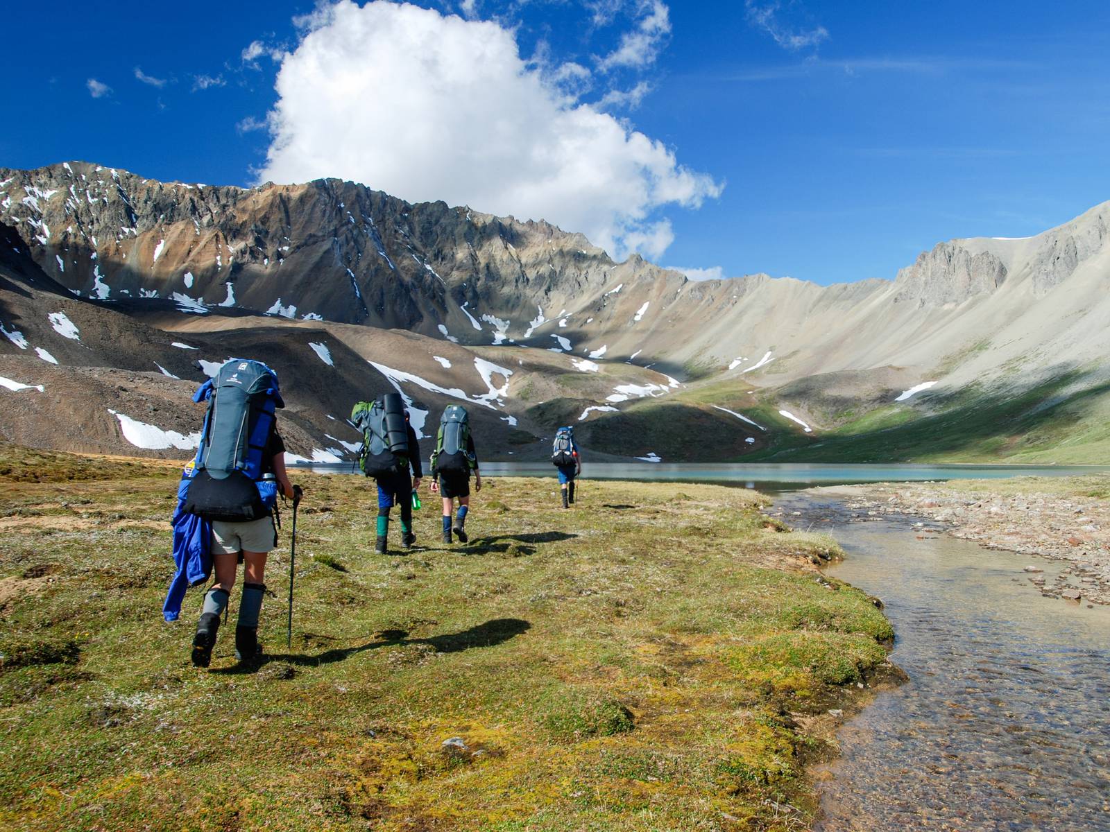 Group hiking in Alaska